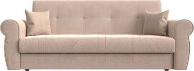 Диван Лига Диванов Лига-019 / 118333 (велюр бежевый/подушки бежевый)