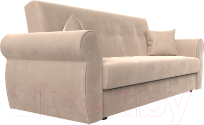 Диван Лига Диванов Лига-019 / 118333 (велюр бежевый/подушки бежевый)