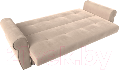 Диван Лига Диванов Лига-019 / 118333 (велюр бежевый/подушки бежевый)