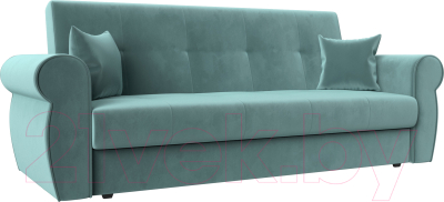 Диван Лига Диванов Лига-019 / 118335 (велюр бирюзовый/подушки бирюзовый) - фото