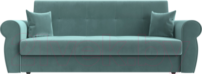 Диван Лига Диванов Лига-019 / 118335 (велюр бирюзовый/подушки бирюзовый)