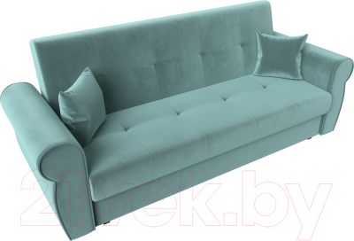 Диван Лига Диванов Лига-019 / 118335 (велюр бирюзовый/подушки бирюзовый)