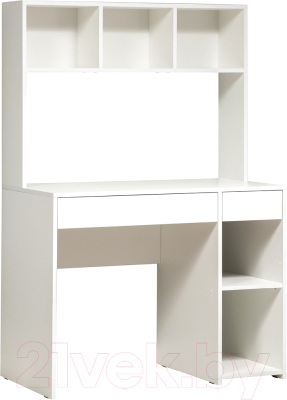 Письменный стол Mobi Комфорт 12.77 F (белый PE шагрень) - фото