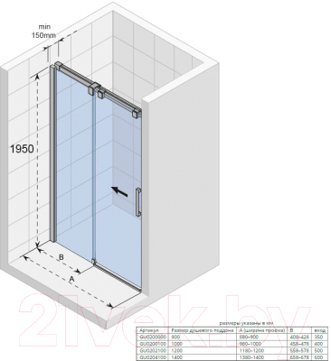 Душевая дверь Riho Ocean G006003120 (раздвижная, 140)