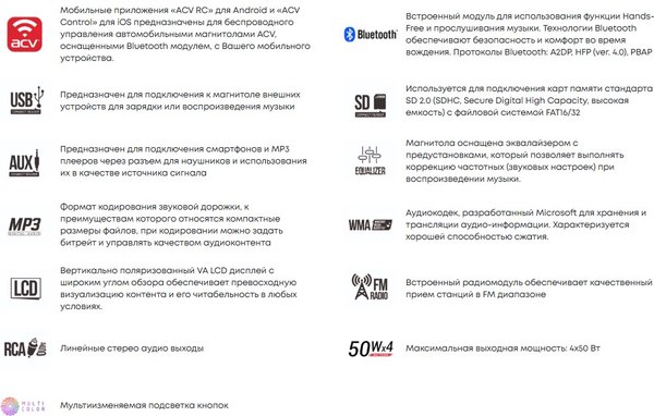 Бездисковая автомагнитола ACV AVS-916BM