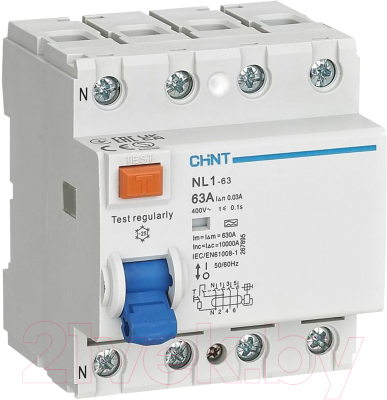 Устройство защитного отключения Chint 4п 63А 100мА AC 6кА NL1-63 (R) / 200228 - фото