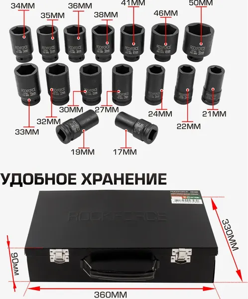Набор головок слесарных RockForce RF-6162-5MPB