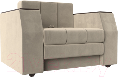 Кресло-кровать Лига Диванов Атлантида / 28413 (микровельвет бежевый) - фото