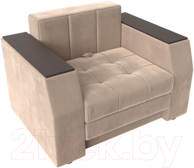 Кресло-кровать Лига Диванов Атлантида / 113835 (велюр бежевый)
