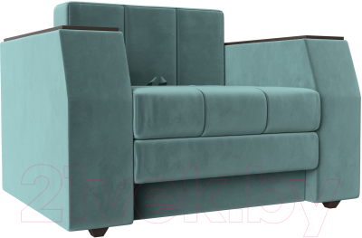 Кресло-кровать Лига Диванов Атлантида / 113836 (велюр бирюзовый) - фото