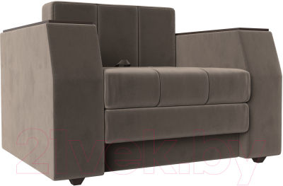 Кресло-кровать Лига Диванов Атлантида / 113839 (велюр коричневый) - фото