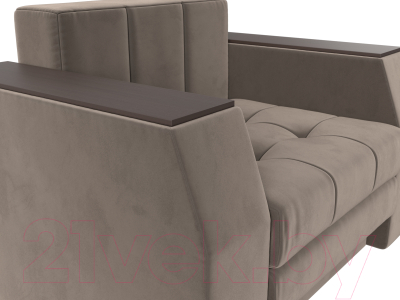 Кресло-кровать Лига Диванов Атлантида / 113839 (велюр коричневый)