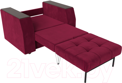 Кресло-кровать Лига Диванов Атлантида / 113857 (микровельвет бордовый)
