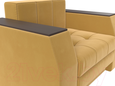 Кресло-кровать Лига Диванов Атлантида / 113859 (микровельвет желтый)