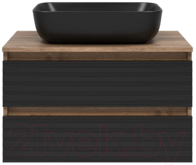 Тумба под умывальник Brevita Dakota 70 / DAK-09070-19/02-2Я (черный/темное дерево)
