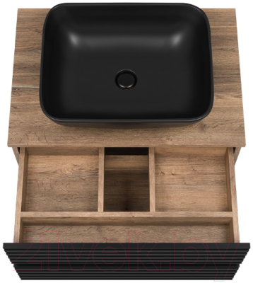 Тумба под умывальник Brevita Dakota 70 / DAK-09070-19/02-2Я (черный/темное дерево)