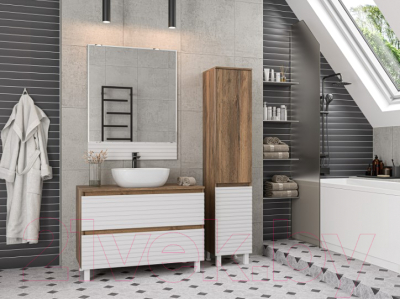 Шкаф-пенал для ванной Brevita Dakota 35 / DAK-050350-19/01Л