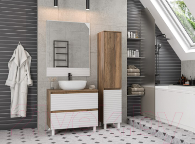 Шкаф-пенал для ванной Brevita Dakota 35 / DAK-050350-19/01П