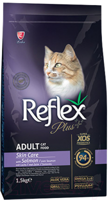 Сухой корм для кошек Reflex Plus Skin Care уход за кожей и шерстью (1.5кг) - фото
