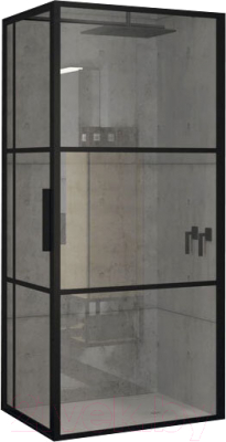 Душевой уголок Riho Grid GB203 / G004016121 (110x80, черный/прозрачный) - фото