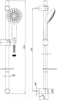 Душевой гарнитур E.C.A Logika 102146027EX