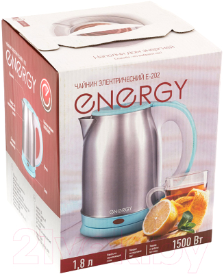 Электрочайник Energy E-202 / 007367 (белый/голубой)