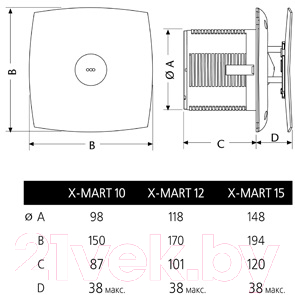 Вентилятор накладной Cata X-MART 12 MATIC
