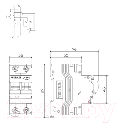 Дифференциальный автомат Werkel W922P256