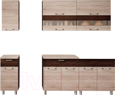 Кухонный гарнитур BTS Монтана 2.0 (венге/венге/дуб сонома) - фото