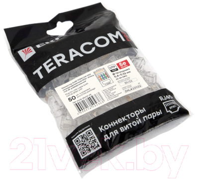 Коннектор EKF Teracom Pro RJ-45 8P8C Cat.5E TRP-PLUG-5EUTP-50 - фото