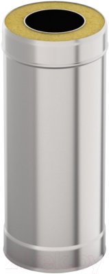 Труба дымохода Гефест Сталь Сталь 0.5м 130x200 AISI 430/430 0.8мм/0.5мм - фото