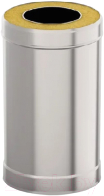 Труба дымохода Гефест Сталь Сталь 0.25м 130x200 AISI 430/430 0.8мм/0.5мм - фото