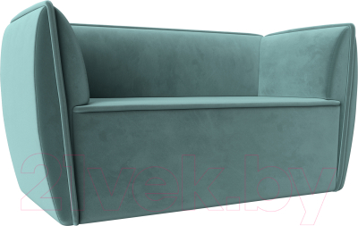 Диван Лига Диванов Бергамо 2-х местный / 112031 (велюр бирюзовый) - фото