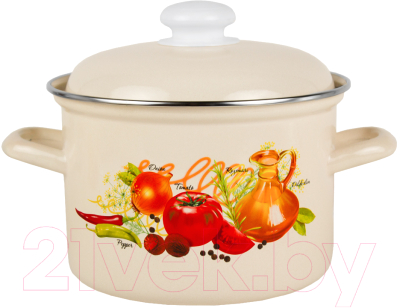 Кастрюля Лысьвенские эмали Итальянская кухня С-1612 АП2/4Жм - фото