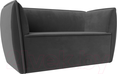 Диван Лига Диванов Бергамо 2-х местный / 112039 (велюр серый) - фото