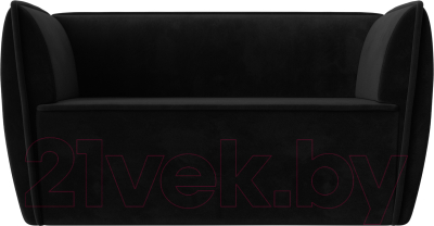 Диван Лига Диванов Бергамо 2-х местный / 112043 (велюр черный)
