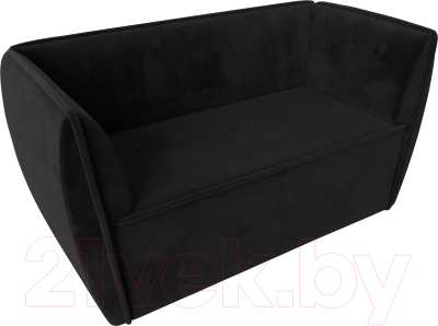 Диван Лига Диванов Бергамо 2-х местный / 112043 (велюр черный)