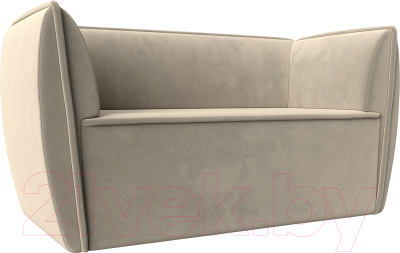 Диван Лига Диванов Бергамо 2-х местный / 112049 (микровельвет бежевый) - фото