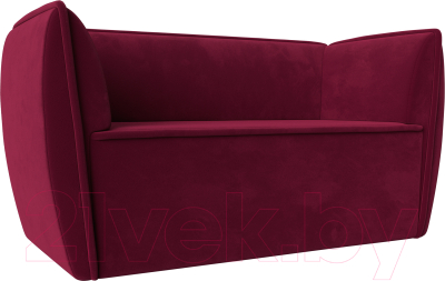 Диван Лига Диванов Бергамо 2-х местный / 112051 (микровельвет бордовый) - фото