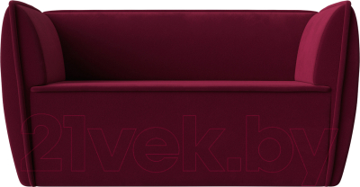 Диван Лига Диванов Бергамо 2-х местный / 112051 (микровельвет бордовый)