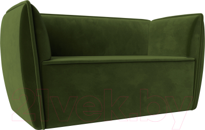 Диван Лига Диванов Бергамо 2-х местный / 112053 (микровельвет зеленый) - фото