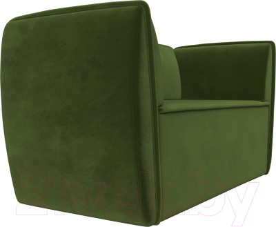 Диван Лига Диванов Бергамо 2-х местный / 112053 (микровельвет зеленый)