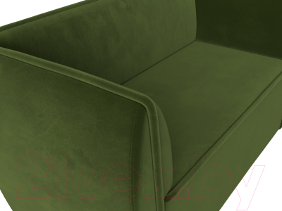 Диван Лига Диванов Бергамо 2-х местный / 112053 (микровельвет зеленый)