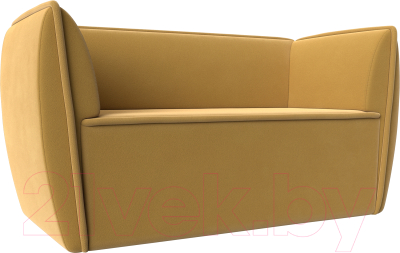 Диван Лига Диванов Бергамо 2-х местный / 112055 (микровельвет желтый) - фото