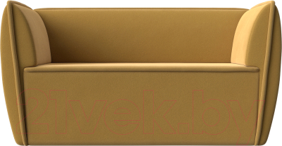 Диван Лига Диванов Бергамо 2-х местный / 112055 (микровельвет желтый)