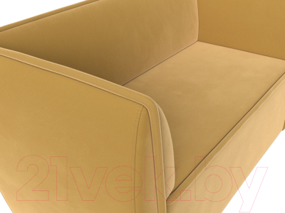 Диван Лига Диванов Бергамо 2-х местный / 112055 (микровельвет желтый)