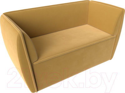 Диван Лига Диванов Бергамо 2-х местный / 112055 (микровельвет желтый)