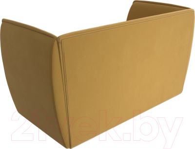 Диван Лига Диванов Бергамо 2-х местный / 112055 (микровельвет желтый)