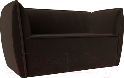 Диван Лига Диванов Бергамо 2-х местный / 112059 (микровельвет коричневый) - фото