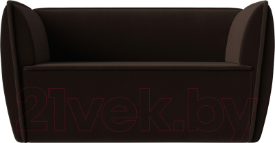 Диван Лига Диванов Бергамо 2-х местный / 112059 (микровельвет коричневый)
